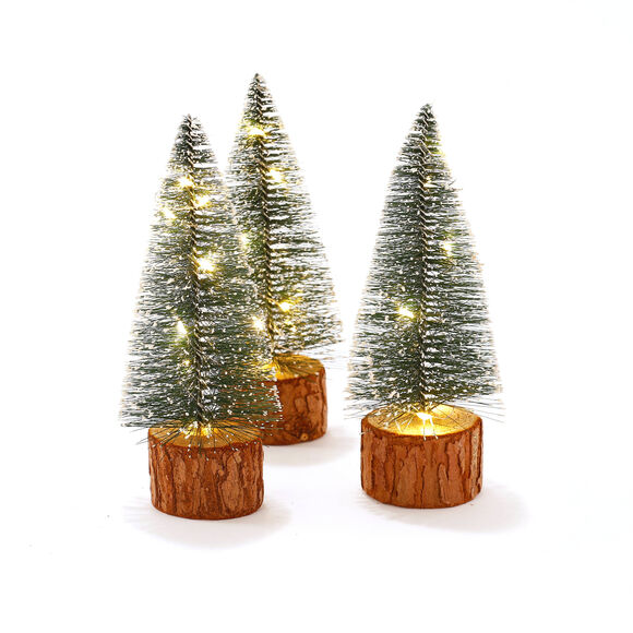 Sapin lumineux à LED - lot de 3  (vert) Sapin lumineux à LED - lot de 3  (vert)